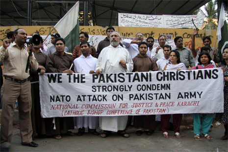 Catholics protest against NATO strike