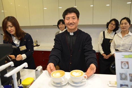 Catholic Cafe pioneer boosts Seoul congregation with cappuccinos