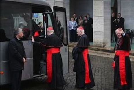 Day one: pope hops on a bus and stops to pay his hotel bill