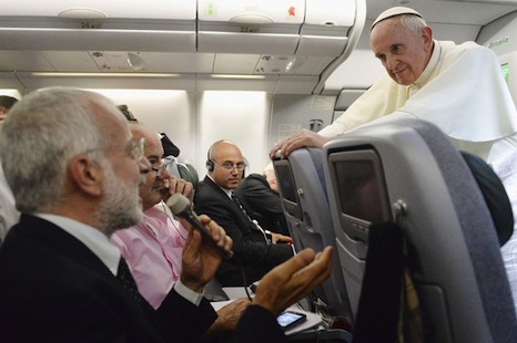 Pope speaks with astonishing frankness to media