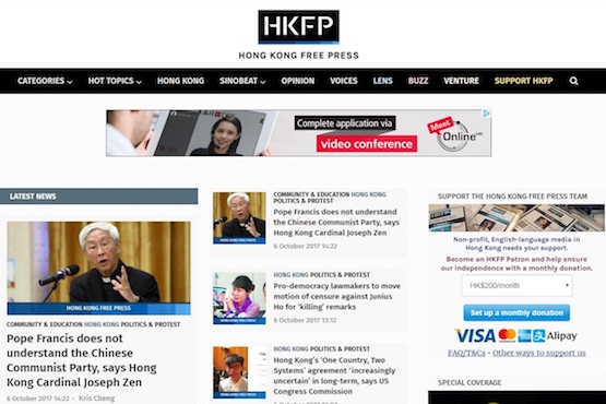 Independent Hong Kong media threatened over political coverage