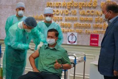 Cambodians take first jabs of Covid-19 vaccine