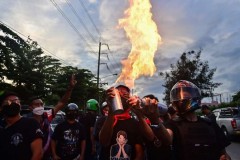 As Thai protests fade, hardcore youths battle on