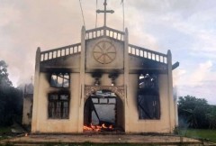 Catholic church set ablaze in conflict-torn Myanmar