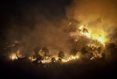 Thai firefighters, soldiers battle forest blaze