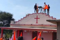 Hindu groups place saffron flags on 4 Indian churches