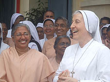 Maria Bambina sisters with their superior general in Krishnagar